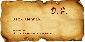 Dick Henrik névjegykártya